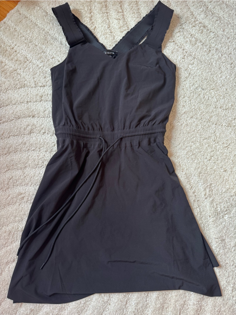 Black Sleeveless Sundress with Elastic Waist